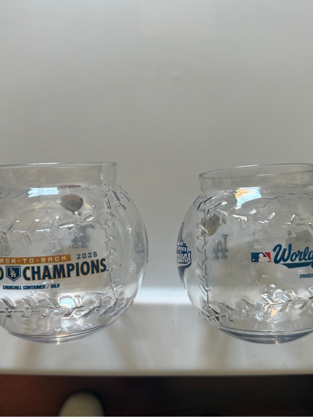 Los Angeles Dodgers Clear Plastic Champion Wine Cups - White Accents